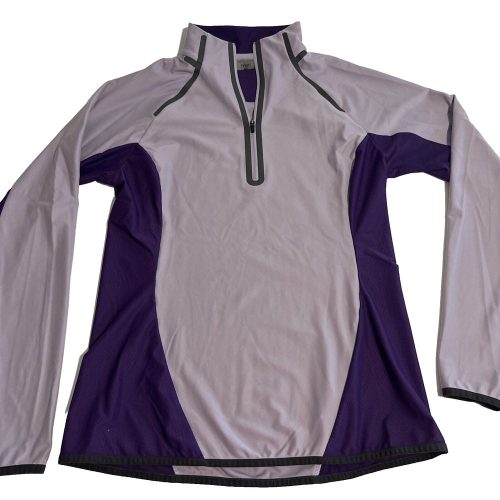Second Skin Women Large Light Purple/Dark Purple 1/4 Zip Pullover EUC Soft